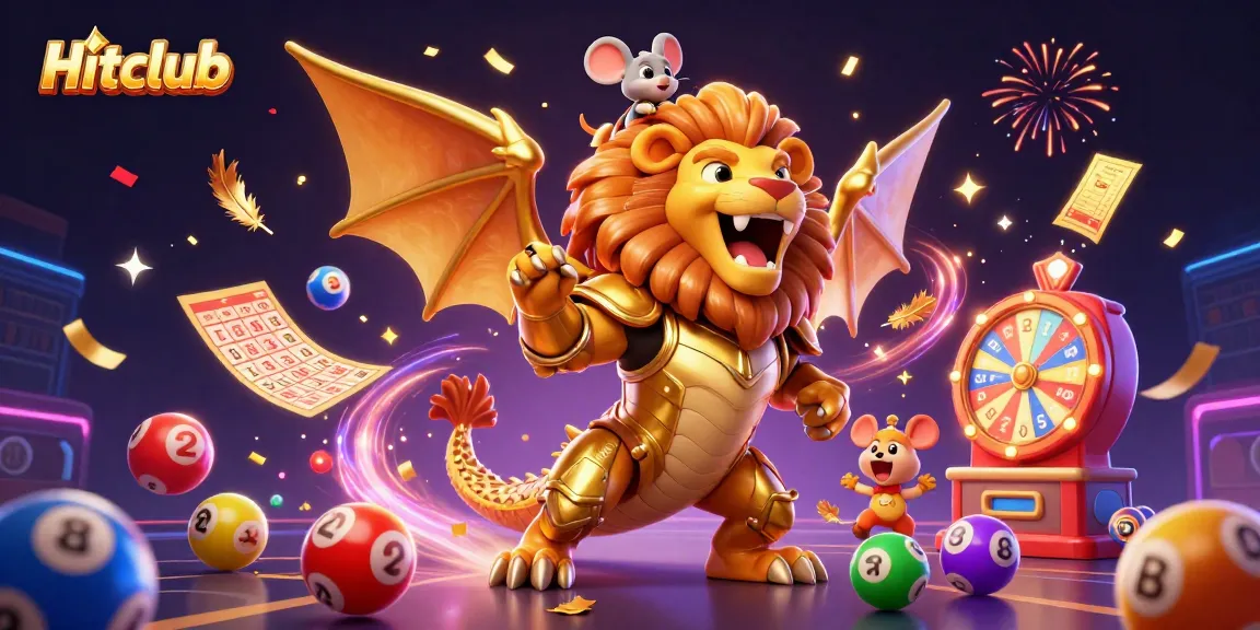 Experience vibrant gameplay at Hitclub with a dynamic chimera creature and colorful lottery elements.