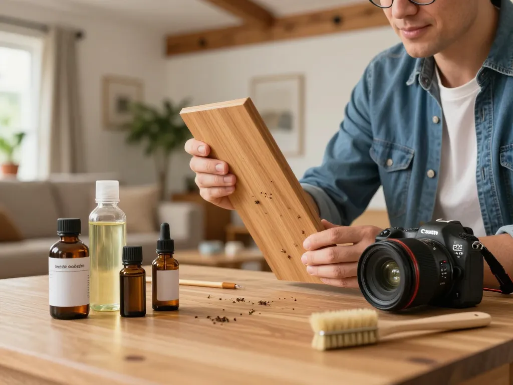 Ispezionare i mobili in legno per tarli del legno come eliminarli con rimedi naturali in una casa accogliente.