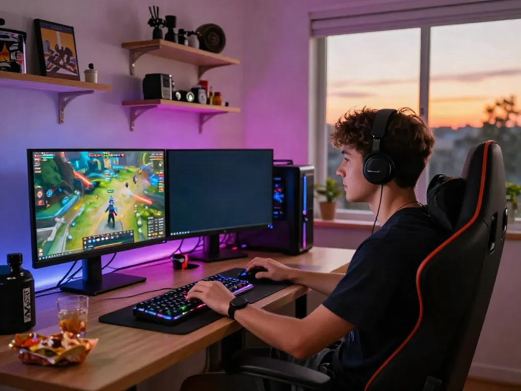 Engaging gaming atmosphere featuring rokok88 by a passionate player.