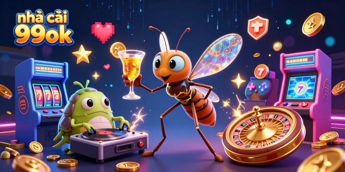 Experience the thrill with nhà cái 99ok, featuring a lively casino scene with unique cartoon characters and interactive gaming elements.