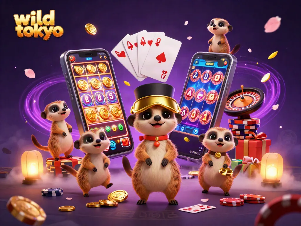 Immerse in wild tokyo's vibrant casino scene with meerkats orchestrating fun gaming adventures.