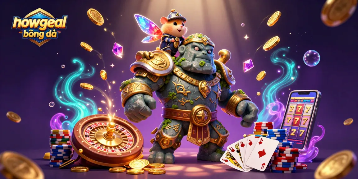 Experience nowgoal bóng đá live with a captivating 3D illustration showcasing dynamic football action and casino elements.